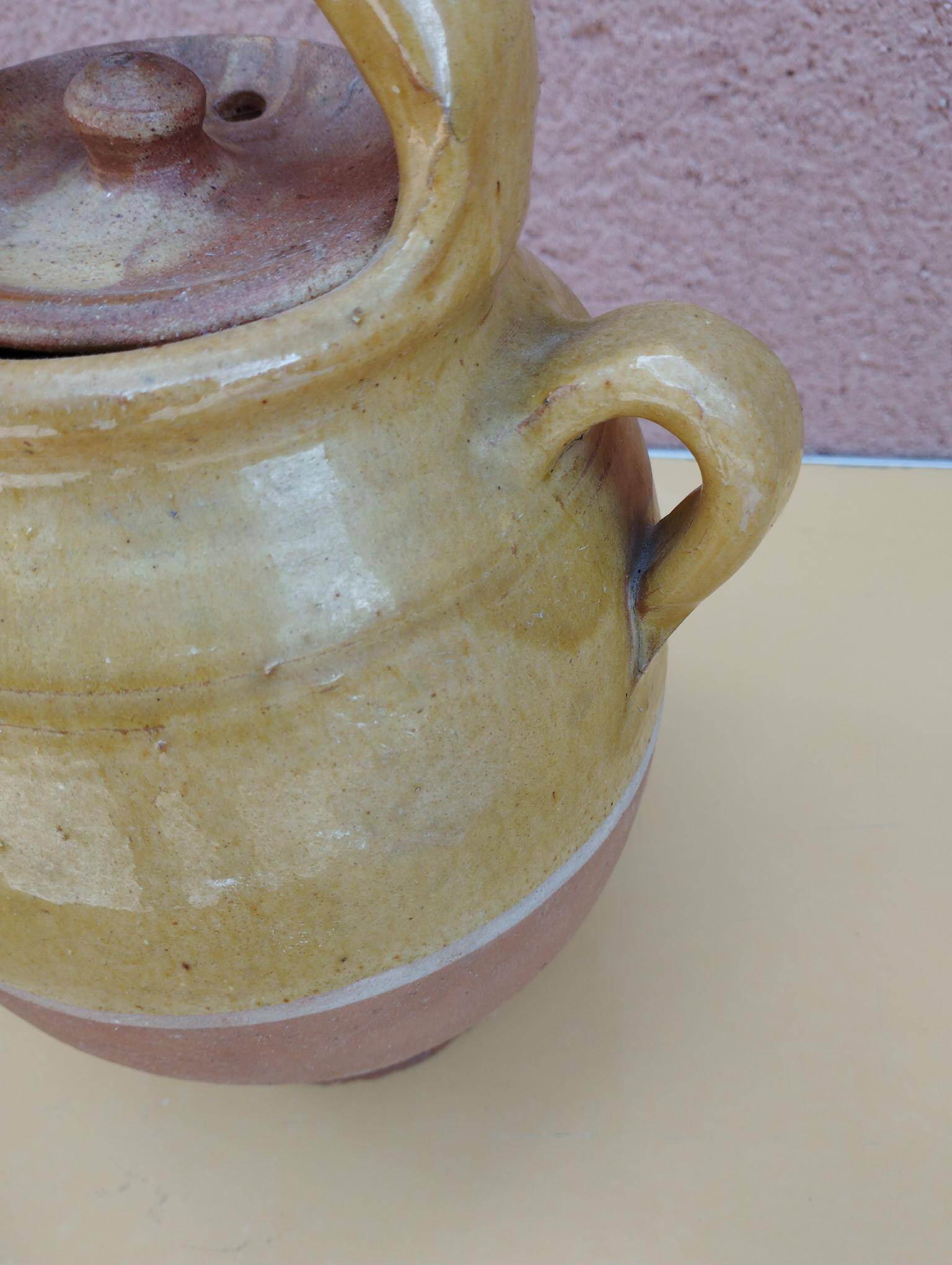 Antique handmade ceramic goat