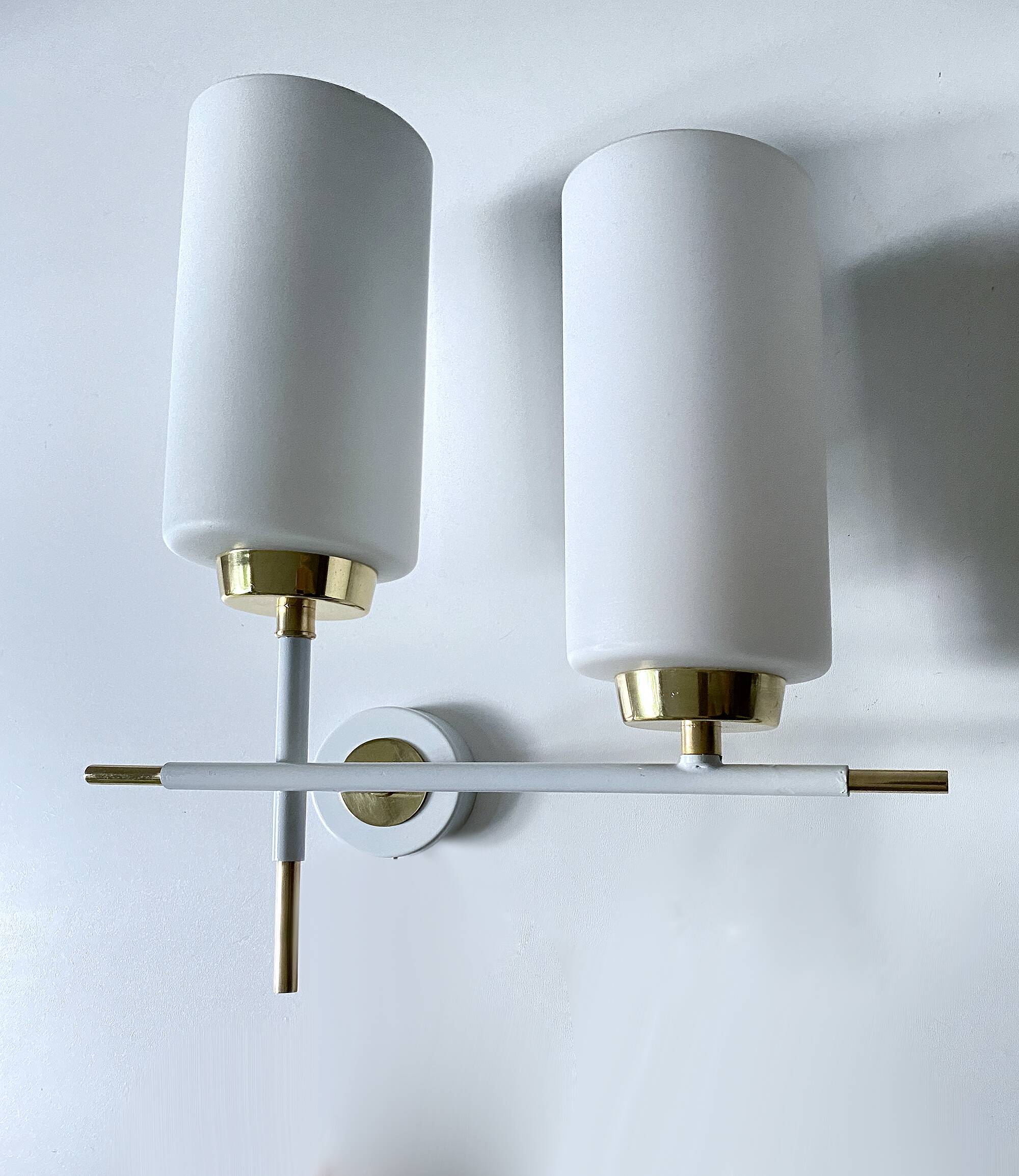 Pair of vintage architectural wall lights, 1960s