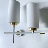 Pair of vintage architectural wall lights, 1960s