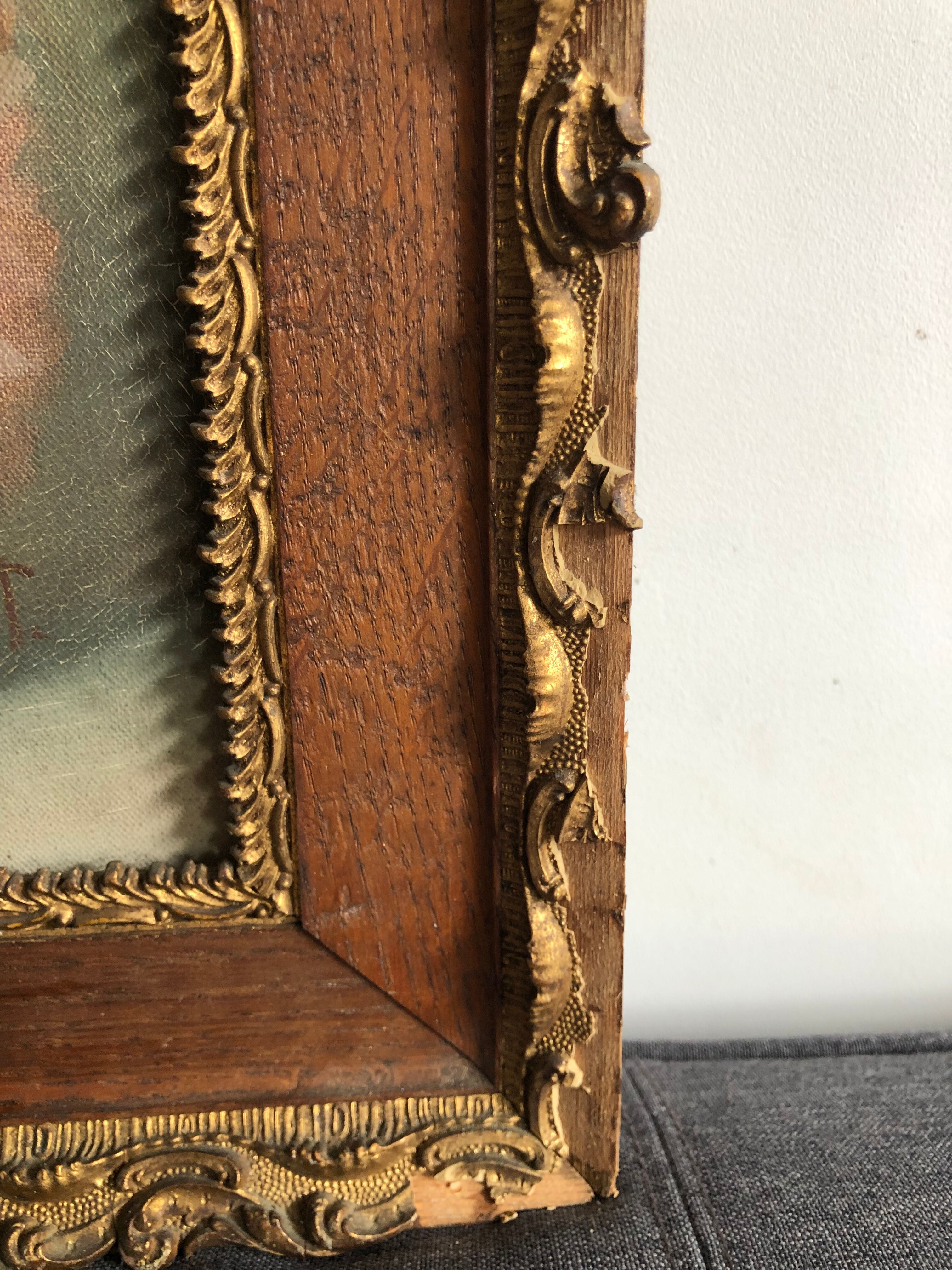 Oil on canvas ancient flowers