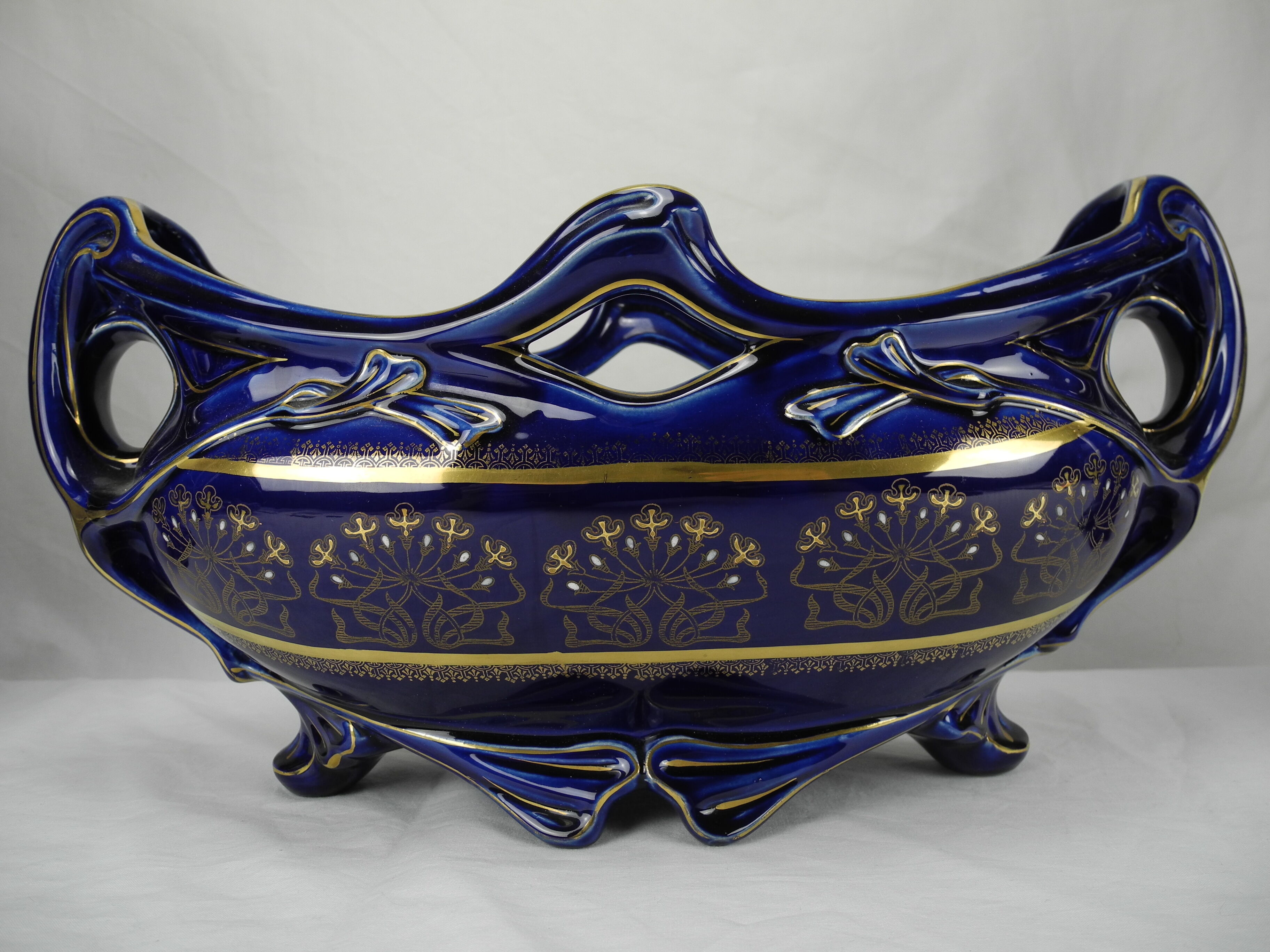 Lunéville Keller old french mantelpiece vases planter 19th