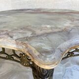 Table basse laiton et marbre