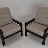 Pair of mid-century armchairs Leda Lux 1980's