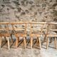 Ensemble de salle à manger rustique fait main avec table en chêne et frêne et 4 chaises, années 1960