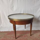 Table bouillote style louis XVI cherry top marble 2 drawers