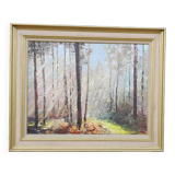 Framed oil on canvas signed J. Trassard Soleil Landais L 80.5 cm