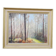 Huile sur toile encadrée signée J. Trassard Soleil landais L 80,5 cm
