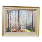 Framed oil on canvas signed J. Trassard Soleil Landais L 80.5 cm