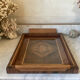 Art Deco service tray in precious wood under glass