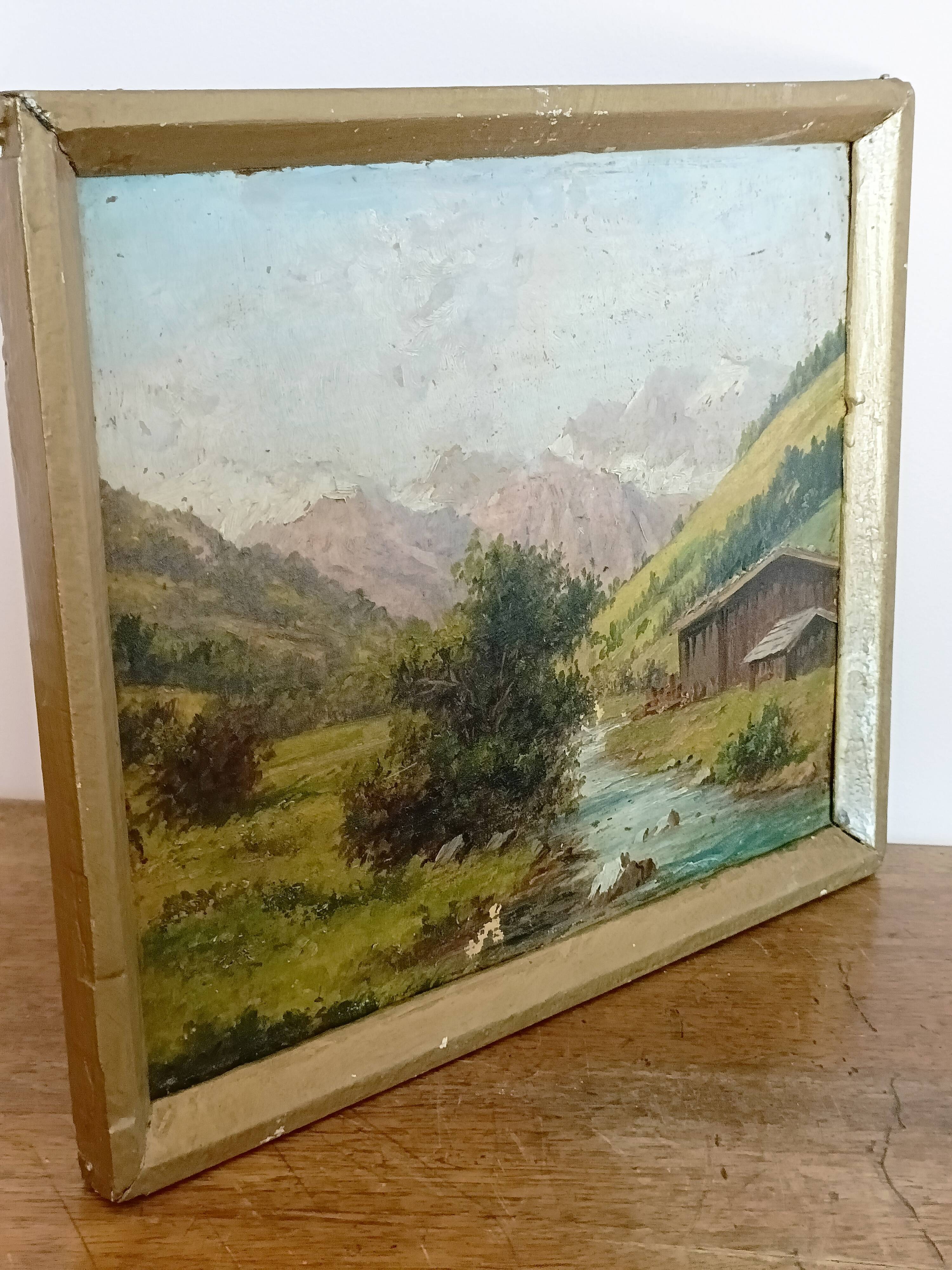 Oil on panel painting signed K. Vukovic landscape montage