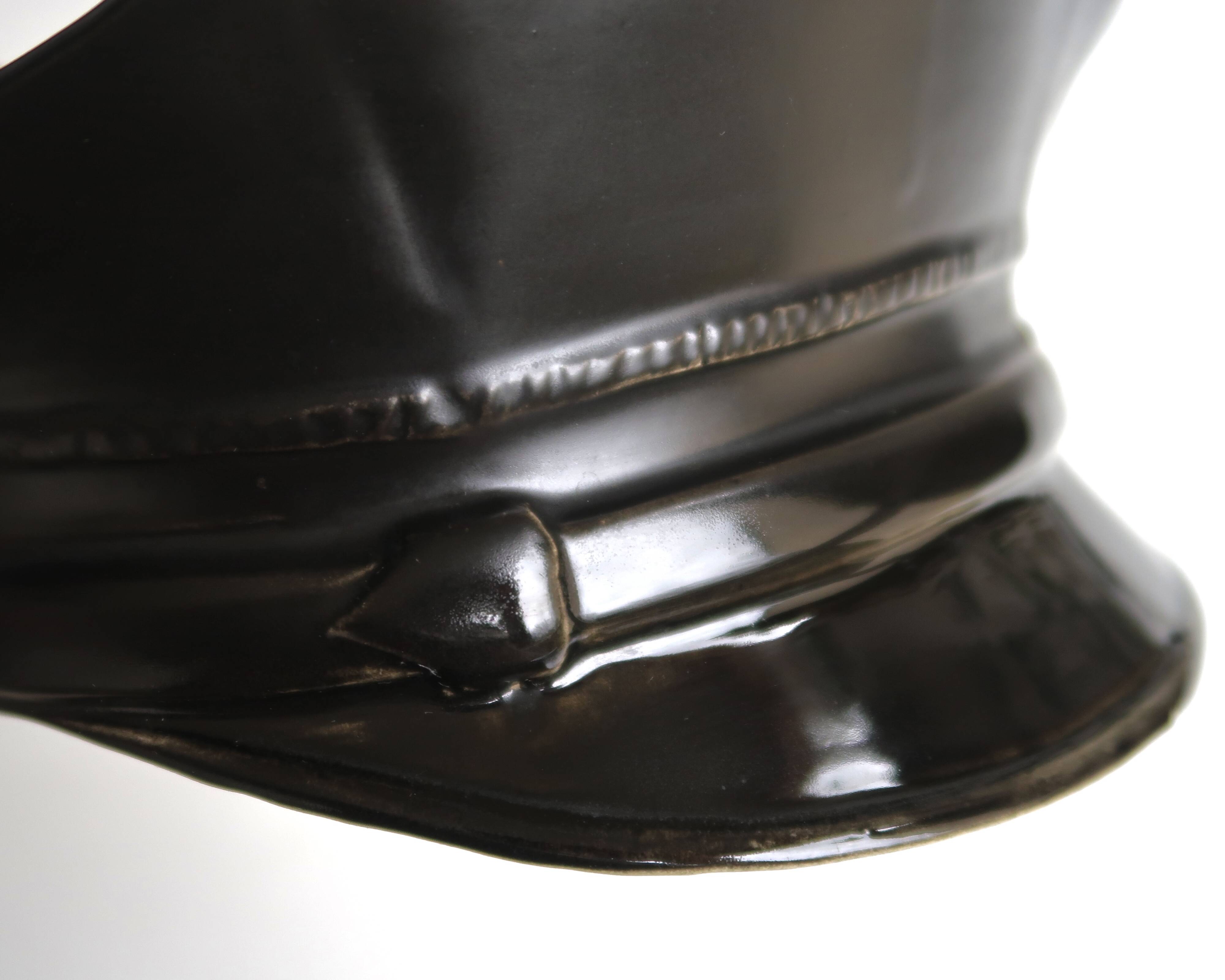 Black ceramic vide poche by Jean Claude Peiré, 1980s.