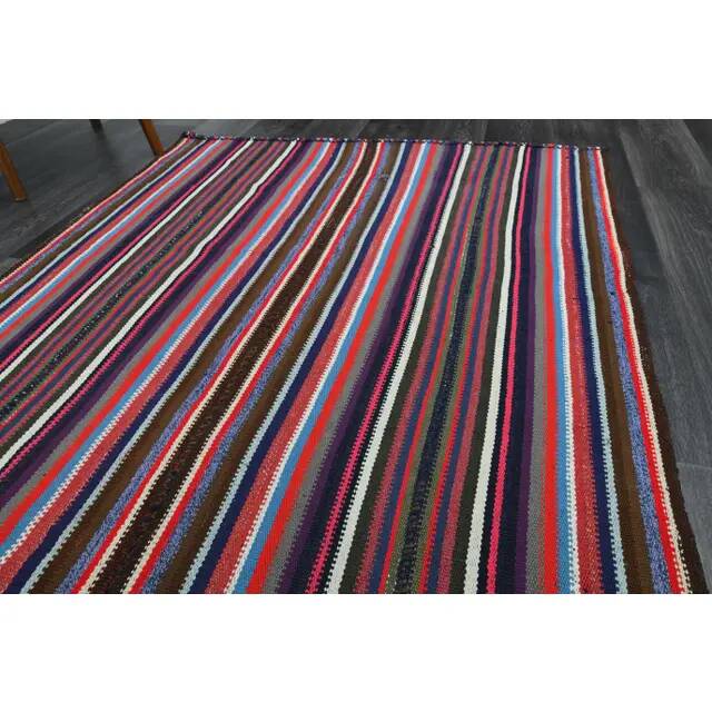 1970s Vintage Turkish Oushak Handmade Wool Cotton Pink Runner Rug 131x280