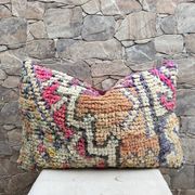Vintage Berber kilim cushion cover: Moroccan wool cushion 60x40cm