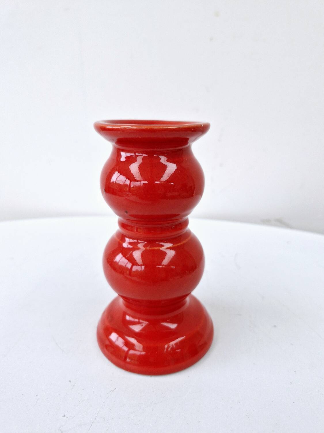 Bougeoir Chandelier Rouge En Céramique Vintage Schramberg Allemagne