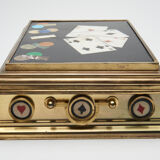 Game box in marble marquetry and hard stones, late nineteenth
