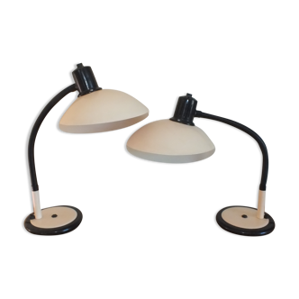 2 lampes flexibles orientables Aluminor années 80