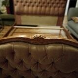 Pink velvet padded basket bed