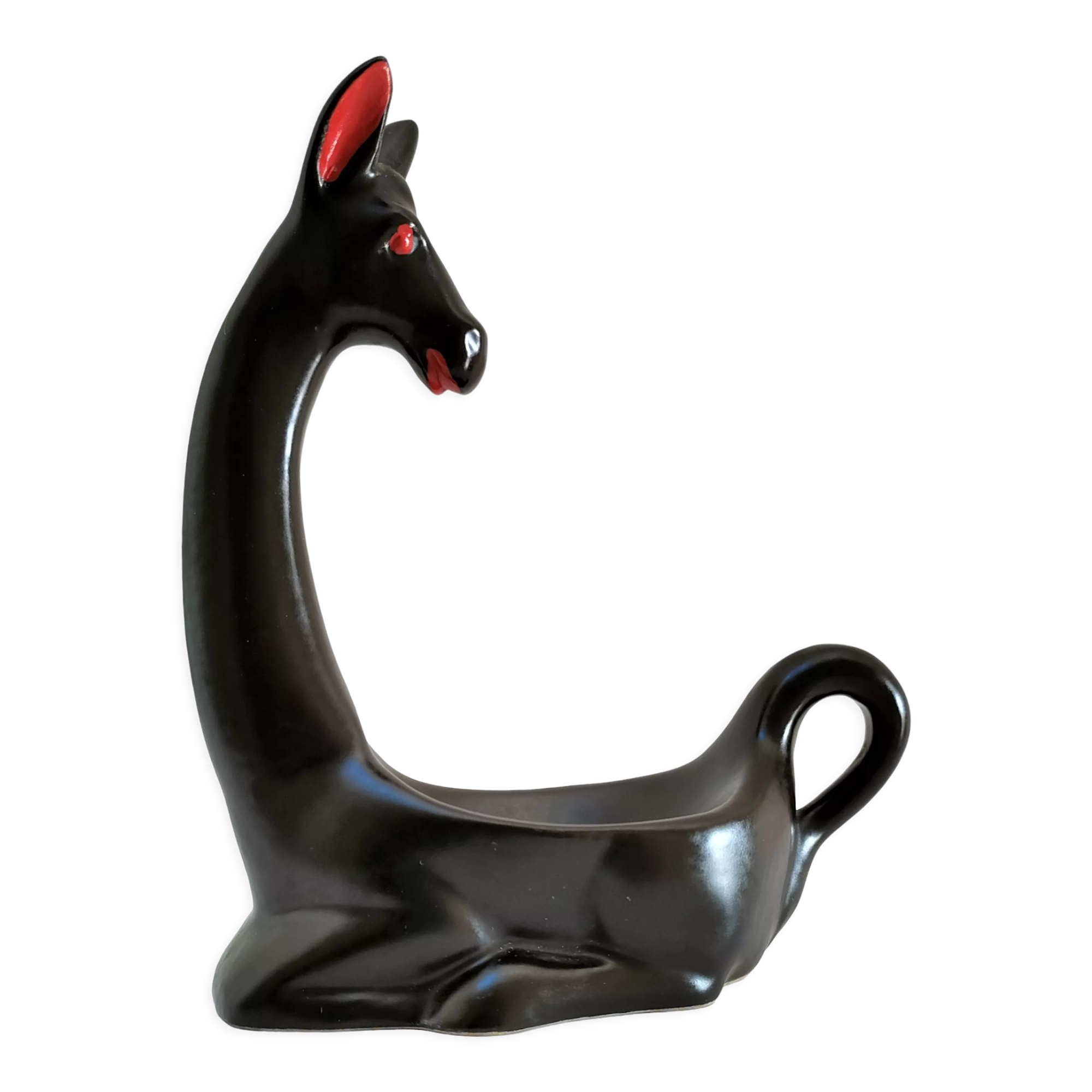 Empty pocket zoomorphic figure ceramic design 60s