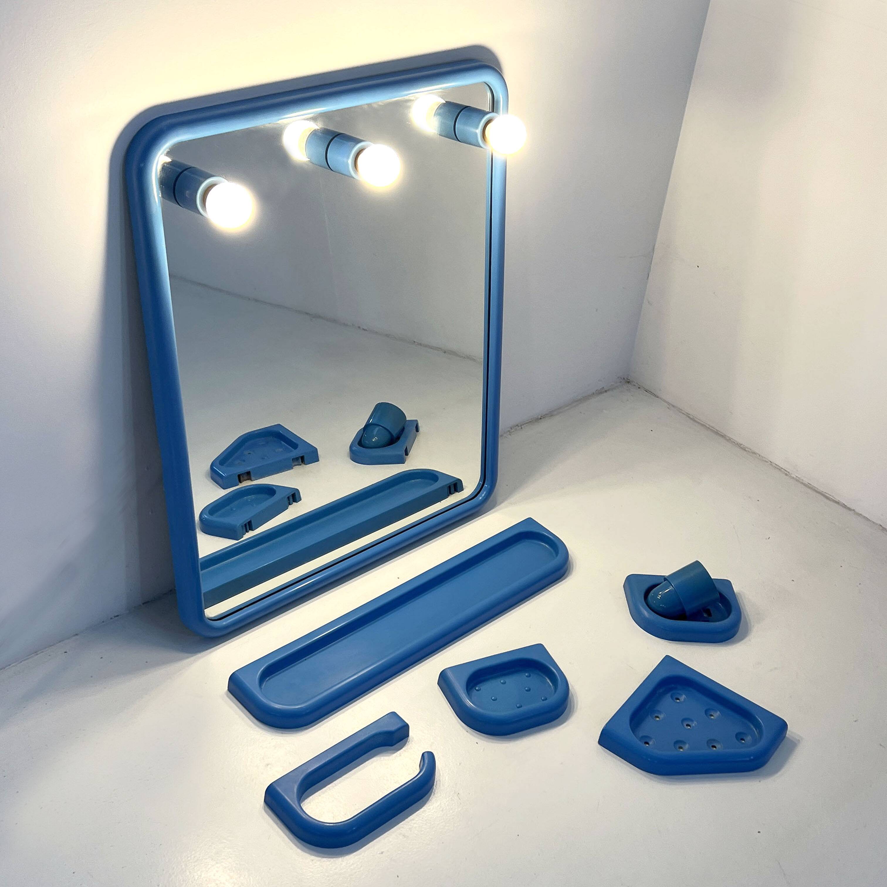 Blue Bathroom Set by Gedy, 1970