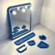Blue Bathroom Set by Gedy, 1970