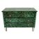 Commode italienne en verre vert-malachite de style mid-century modern