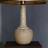 Grande lampe de table en travertin - Attribuée à la production Mannelli