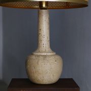 Large table lamp in travertine - Attributed to Mannelli production