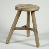 Gong - Antique Chinese elm stool, round seat no. 10