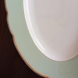 Plat ovale Villeroy & Boch Mettlach céladon et or