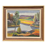 Original Swedish Oil on Panel - "Natural Landscape" by Frans Rase (1913-1994) - Signed - Vintage & Framed - 56 × 48 cm (22" × 18.9")