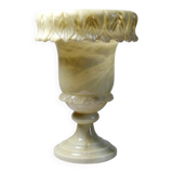 Large Medici alabaster/yellowish marble vase, Belle Époque style