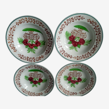 4 assiettes creuse en faience de Digoin Sarreguemines