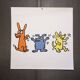 Illustration by Keith Haring - 'Animals' series - 7/12