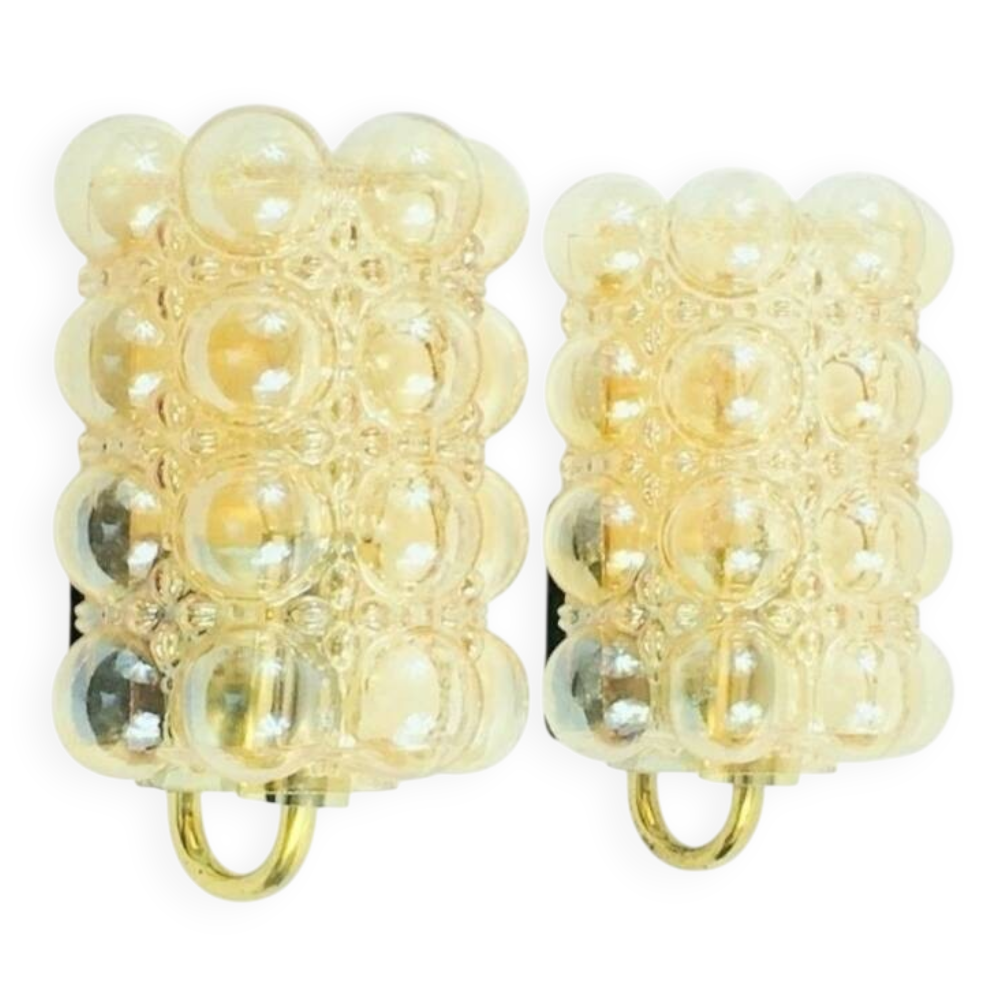 Mid-Century Modern Bubble Glass Wall Lights - H. Tynell for Limburg, 1960s