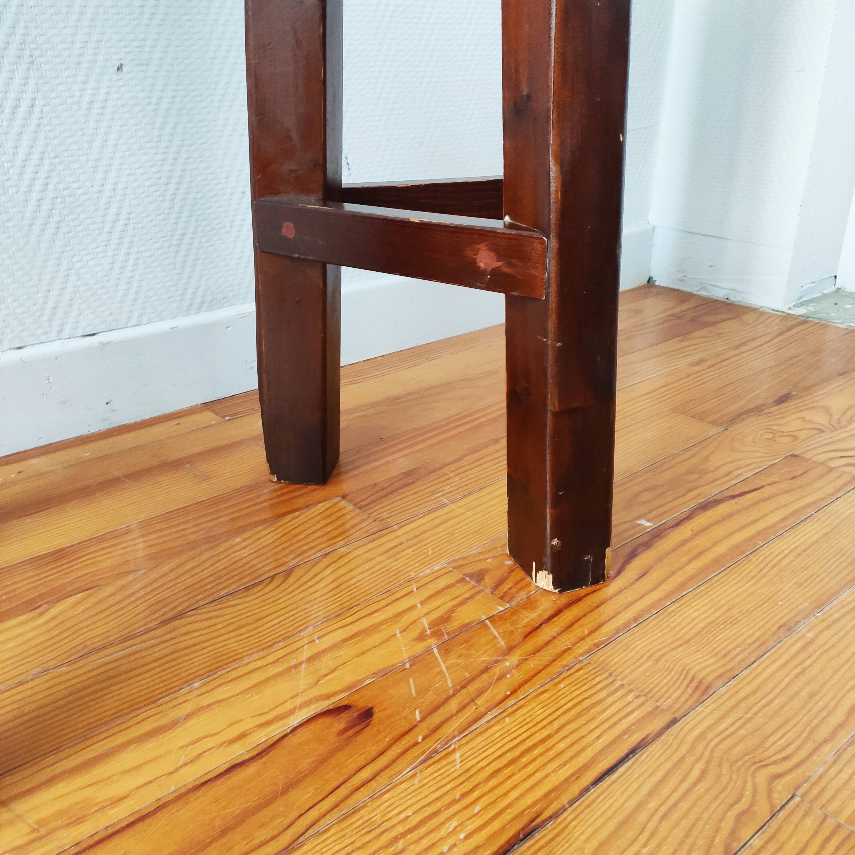 Pair of vintage brutalist bar stools