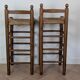 High wooden and straw stools
