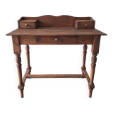 Antique solid wood desk with tiers – metal handles
