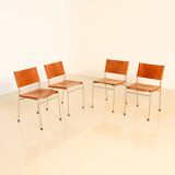 4 "SE06" brown leather chairs by Martin Visser for Spectrum 80's