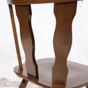 Set of 3 brutalist chairs with arched cut-outs and turned legs