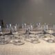 7 crystal champagne coupes from Baccarat - engraved with fillets