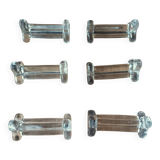 A set of 6 antique transparent trilobed glass knife holders