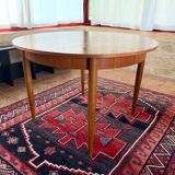 Expandable teak dining table, butterfly extension, circa 60s