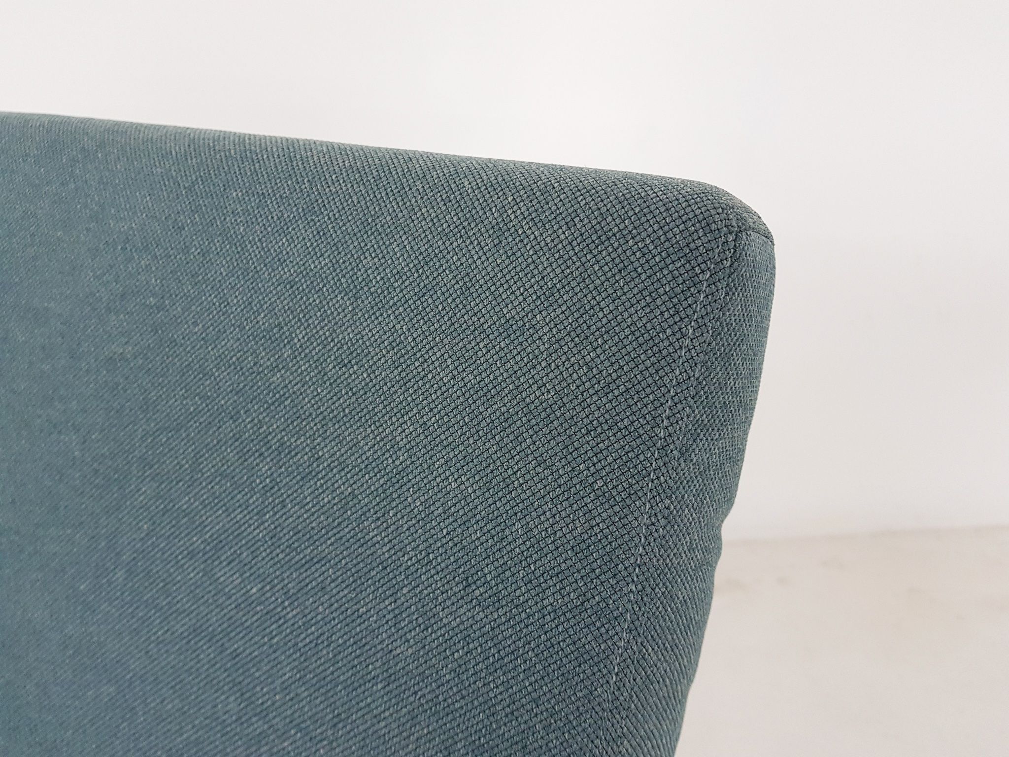 Teak danish modern lounge or armchair in new green fabric, Denmark, 1960s