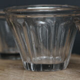 3 conical jam jars, blown glass