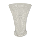 Vase in transparent crystal decoration in relief 21 cm