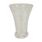 Vase in transparent crystal decoration in relief 21 cm