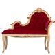 Louis XVI Red Velvet Hall Sofa 1950s France