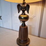Imposing 1950s German table lamp with a milk figure