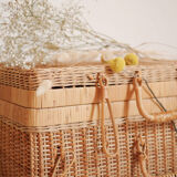 Old rattan suitcase