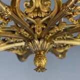 Golden bronze lustre 8 bras de lumière, france first half of the 19th century